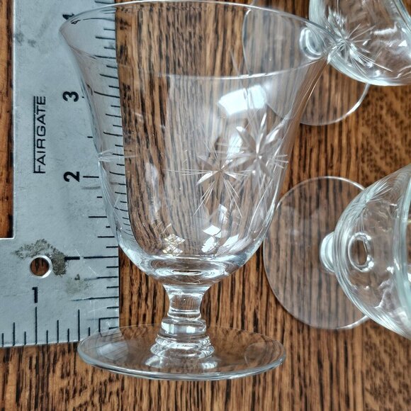 Etched Atomic Starburst Cocktail Glasses MCM 6-point star Susquehanna dessert (3 - Picture 13 of 14